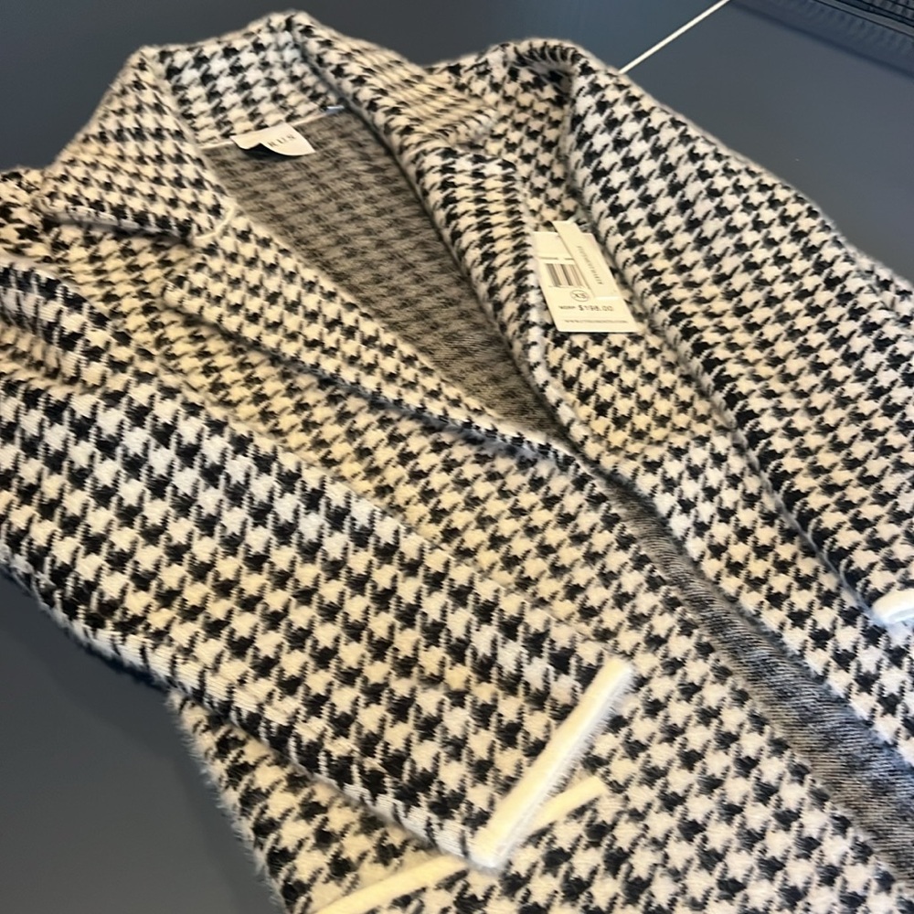 Classy Checked Sweater Coat XS